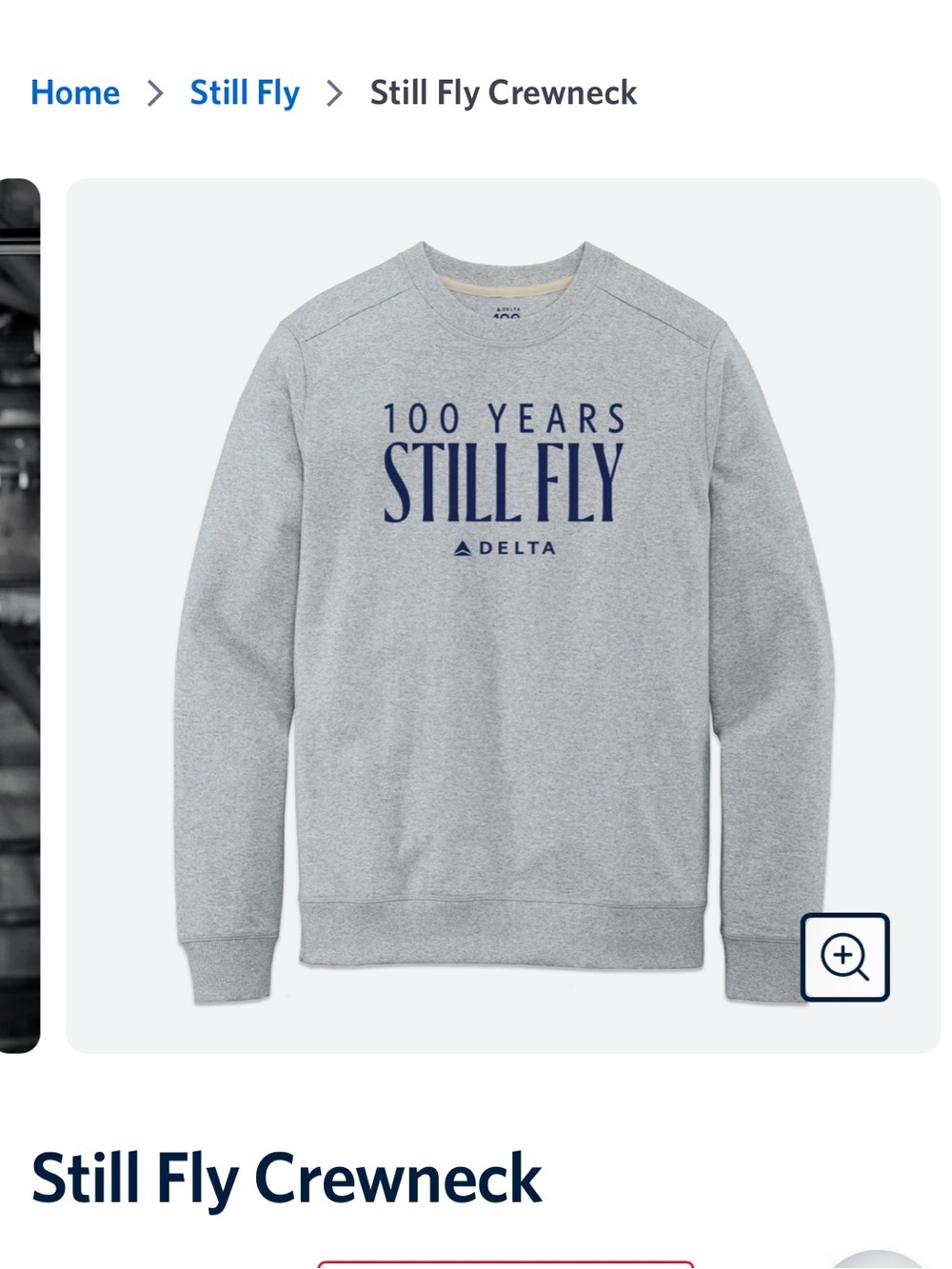 Delta Light Gray 'Still Fly' Crewneck Sweatshirt